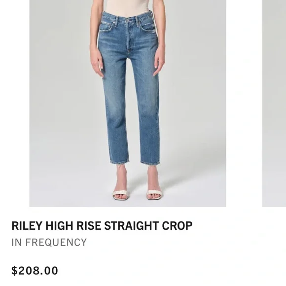 Agolde “Riley” High Rise Straight Crop Jean - Picture 4 of 4